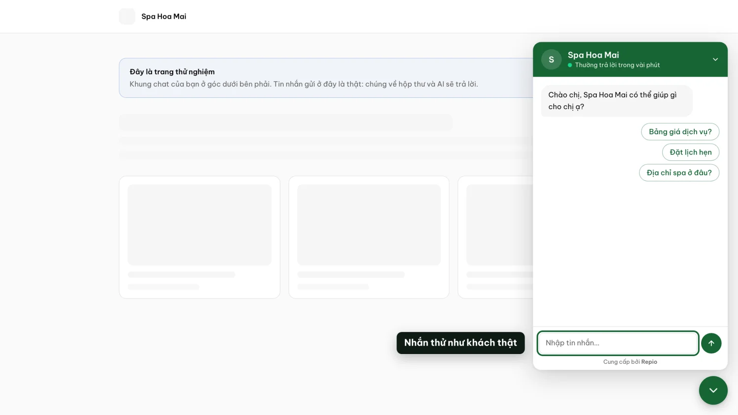 Click Open test page in the Preview panel to try it straight away.